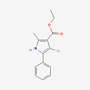molecular formula C14H14ClNO2 B8661821 Ethyl 4-chloro-2-methyl-5-phenyl-1H-pyrrole-3-carboxylate CAS No. 83798-51-0