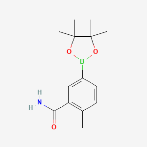 molecular formula C14H20BNO3 B8661922 2-Methyl-5-(4,4,5,5-tetramethyl-1,3,2-dioxaborolan-2-yl)benzamide 