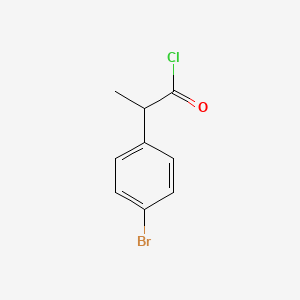 molecular formula C9H8BrClO B8661975 Propanoyl chloride, 2-(4-bromophenyl)- 