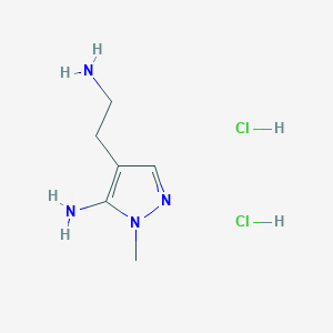 molecular formula C6H14Cl2N4 B8661997 4-(2-Aminoethyl)-1-methyl-1H-pyrazol-5-amine dihydrochloride 
