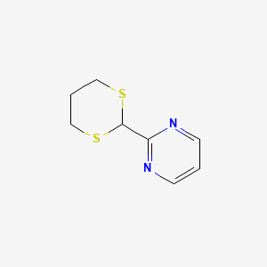 molecular formula C8H10N2S2 B8662045 2-(1,3-Dithian-2-yl)pyrimidine 