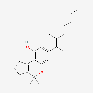 molecular formula C23H34O2 B8662087 1,2,3,4-Tetrahydro-4,4-dimethyl-7-(1,2-dimethylheptyl)cyclopenta(c)(1)benzopyran-9-ol CAS No. 35570-59-3