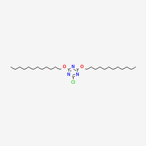 B8662110 1,3,5-Triazine, 2-chloro-4,6-bis(dodecyloxy)- CAS No. 60717-06-8