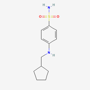 molecular formula C12H18N2O2S B8662118 4-[(Cyclopentylmethyl)amino]benzene-1-sulfonamide CAS No. 849731-48-2