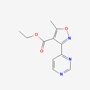 molecular formula C11H11N3O3 B8662234 5-Methyl-3-pyrimidin-4-yl-isoxazole-4-carboxylic acid ethyl ester 