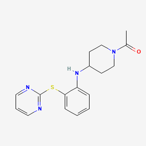 molecular formula C17H20N4OS B8662276 1-(4-{2-[(Pyrimidin-2-yl)sulfanyl]anilino}piperidin-1-yl)ethan-1-one CAS No. 919118-78-8