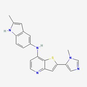 B8662320 [2-(3-Methyl-3H-imidazol-4-yl)-thieno[3,2-b]pyridin-7-yl]-(2-methyl-1H-indol-5-yl)-amine CAS No. 225382-63-8