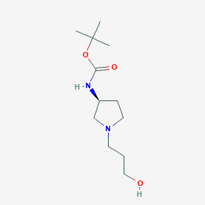 molecular formula C12H24N2O3 B8662374 (S)-tert-butyl 1-(3-hydroxypropyl)pyrrolidin-3-ylcarbamate 
