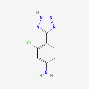 molecular formula C7H6ClN5 B8662448 3-chloro-4-(1H-tetrazol-5-yl)aniline 