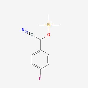 molecular formula C11H14FNOSi B8662538 2-(4-Fluorophenyl)-2-[(trimethylsilyl)oxy]acetonitrile 