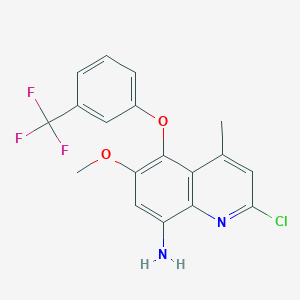 molecular formula C18H14ClF3N2O2 B8662550 2-Chloro-6-methoxy-4-methyl-5-(3-(trifluoromethyl)phenoxy)quinolin-8-amine 