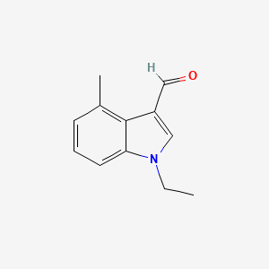 molecular formula C12H13NO B8662578 1-ethyl-4-methyl-1H-indole-3-carbaldehyde 
