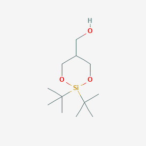 molecular formula C12H26O3Si B8662581 (2,2-Di-tert-butyl-1,3,2-dioxasilinan-5-yl)methanol 