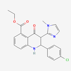 molecular formula C22H20ClN3O3 B8662594 ethyl 2-(4-chlorophenyl)-3-(1-methyl-1H-imidazol-2-yl)-4-oxo-1,2,3,4-tetrahydroquinoline-5-carboxylate 