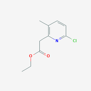 molecular formula C10H12ClNO2 B8662600 Ethyl 2-(6-chloro-3-methylpyridin-2-YL)acetate 