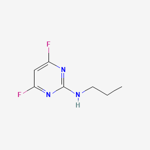molecular formula C7H9F2N3 B8662616 2-Pyrimidinamine, 4,6-difluoro-N-propyl- CAS No. 130866-82-9
