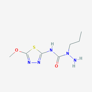 molecular formula C7H13N5O2S B8662625 N-(5-Methoxy-1,3,4-thiadiazol-2-yl)-1-propylhydrazine-1-carboxamide CAS No. 57773-88-3