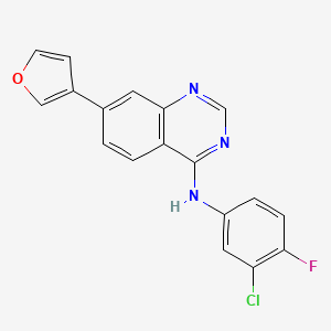 molecular formula C18H11ClFN3O B8662655 N-(3-Chloro-4-fluorophenyl)-7-(furan-3-yl)quinazolin-4-amine CAS No. 194851-13-3