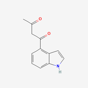 molecular formula C12H11NO2 B8662658 1-(1H-indol-4-yl)-1,3-butanedione 