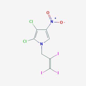 molecular formula C7H3Cl2I3N2O2 B8662697 1H-Pyrrole, 2,3-dichloro-4-nitro-1-(2,3,3-triiodo-2-propenyl)- CAS No. 87427-19-8