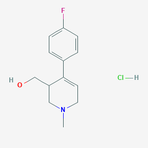 molecular formula C13H17ClFNO B8662706 [4-(4-Fluorophenyl)-1-methyl-1,2,3,6-tetrahydropyridin-3-yl]methanol hydrochloride 