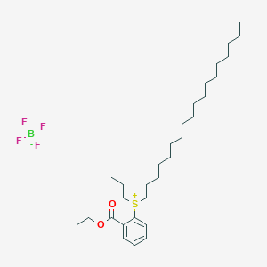 molecular formula C30H53BF4O2S B8662717 o-Carbethoxyphenyl-n-propyl-n-octadecylsulfonium tetrafluoroborate 