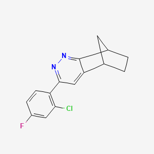 molecular formula C15H12ClFN2 B8662761 3-(2-Chloro-4-fluorophenyl)-5,6,7,8-tetrahydro-5,8-methanocinnoline CAS No. 918874-22-3