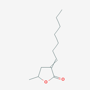 molecular formula C12H20O2 B8662806 3-Heptylidene-5-methyloxolan-2-one CAS No. 132209-86-0