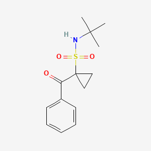 molecular formula C14H19NO3S B8662816 1-Benzoyl-N-tert-butylcyclopropane-1-sulfonamide CAS No. 669008-31-5