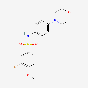 molecular formula C17H19BrN2O4S B8662830 3-Bromo-4-methoxy-N-(4-morpholin-4-yl-phenyl)-benzenesulfonamide 