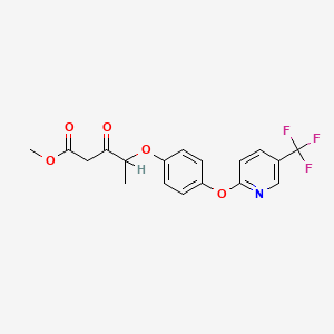 molecular formula C18H16F3NO5 B8662861 Pentanoic acid, 3-oxo-4-(4-((5-(trifluoromethyl)-2-pyridinyl)oxy)phenoxy)-, methyl ester CAS No. 101929-87-7