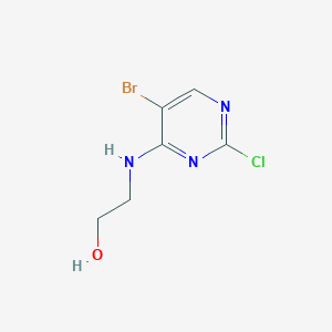 molecular formula C6H7BrClN3O B8662931 2-(5-Bromo-2-chloropyrimidin-4-ylamino)ethanol 