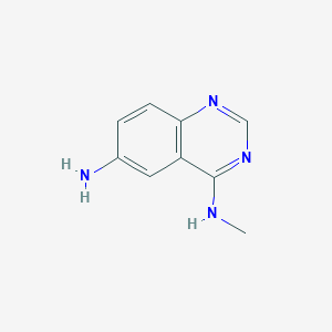 molecular formula C9H10N4 B8662939 N4-methyl-4,6-Quinazolinediamine 