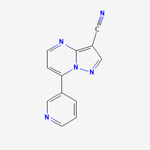 molecular formula C12H7N5 B8662944 7-(3-Pyridyl)pyrazolo[1,5-a]pyrimidine-3-carbonitrile CAS No. 78561-98-5