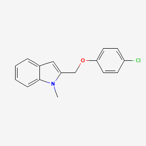 molecular formula C16H14ClNO B8662961 2-[(4-chlorophenoxy)methyl]-1-methyl-1H-indole CAS No. 188722-87-4