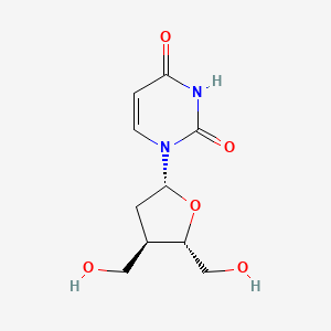 molecular formula C10H14N2O5 B8662998 Uridine, 2',3'-dideoxy-3'-(hydroxymethyl)- CAS No. 80647-03-6