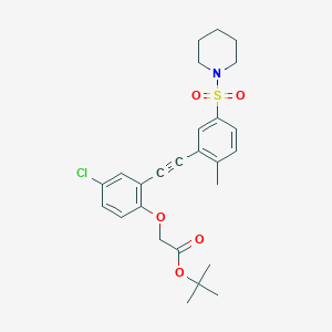 molecular formula C26H30ClNO5S B8663002 Tert-butyl(4-chloro-2-{[2-methyl-5-(piperidin-1-ylsulfonyl)phenyl]ethynyl}phenoxy)acetate 