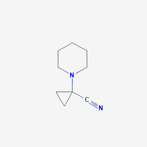 molecular formula C9H14N2 B8663110 1-(Piperidin-1-yl)cyclopropanecarbonitrile 