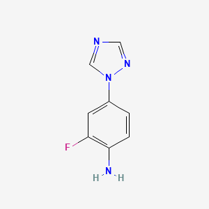 molecular formula C8H7FN4 B8663127 2-Fluoro-4-(1,2,4-triazol-1-yl)phenylamine 