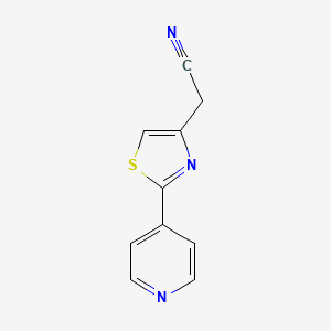 molecular formula C10H7N3S B8663132 2-[2-(4-Pyridyl)thiazol-4-yl]acetonitrile 