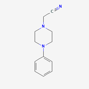 molecular formula C12H15N3 B8663246 1-Piperazineacetonitrile, 4-phenyl- 