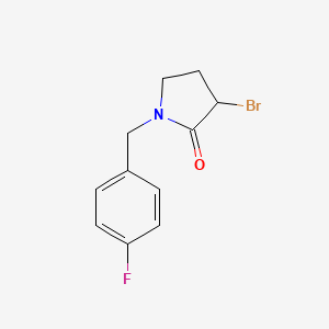 molecular formula C11H11BrFNO B8663252 3-Bromo-1-[(4-fluorophenyl)methyl]pyrrolidin-2-one 