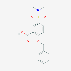 molecular formula C16H17NO5S B8663436 5-[(Dimethylamino)sulfonyl]-2-[(phenylmethyl)oxy]benzoic acid 