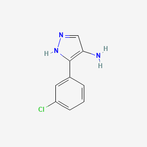 molecular formula C9H8ClN3 B8663456 3-(3-chlorophenyl)-1H-pyrazol-4-amine CAS No. 91857-92-0