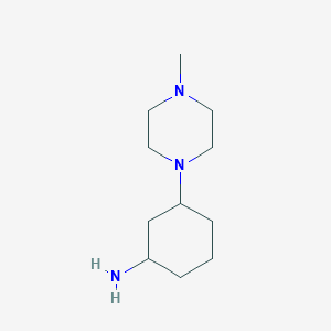 molecular formula C11H23N3 B8663482 3-(4-Methylpiperazin-1-yl)cyclohexanamine 