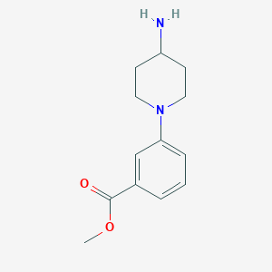 molecular formula C13H18N2O2 B8663528 Methyl 3-(4-aminopiperidin-1-yl)benzoate 