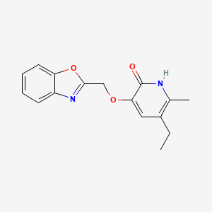 molecular formula C16H16N2O3 B8663549 3-[(Benzoxazol-2-yl)methoxy]-5-ethyl-6-methylpyridin-2(1H)-one CAS No. 139394-04-0
