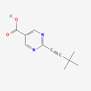molecular formula C11H12N2O2 B8663656 2-(3,3-Dimethylbut-1-ynyl)pyrimidine-5-carboxylic acid 