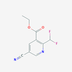 molecular formula C10H8F2N2O2 B8663661 Ethyl 5-cyano-2-(difluoromethyl)nicotinate 