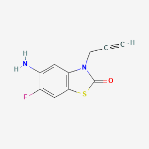 molecular formula C10H7FN2OS B8663672 5-Amino-6-fluoro-3-(prop-2-yn-1-yl)-1,3-benzothiazol-2(3H)-one CAS No. 111332-30-0
